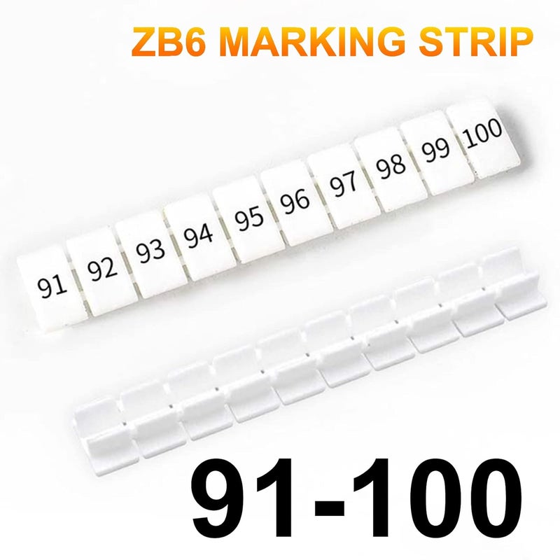 Erayco 20 Pcs Terminal Marker Strip - Terminal Blocks Labels Marking Tags Mark Bar for UK2.5B/UK5N /UDK4/ UKK5 DIN Rail Terminal Label (91-100) - Image 2